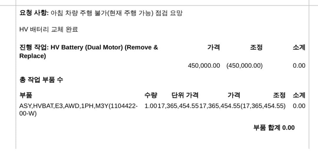 테슬라 배터리 교체 가격 이미지 1/1