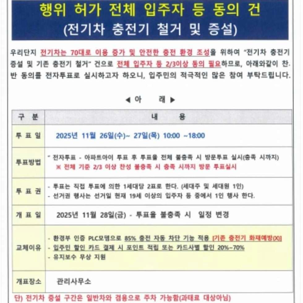 스마트제어 완속 충전기가 설치된 아파트 제보 부탁드립니다. 이미지 1/1