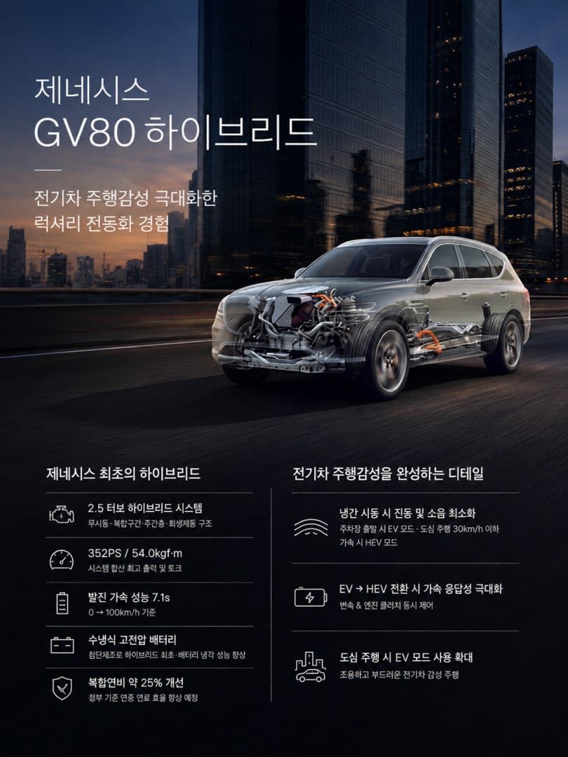 “GV80 하이브리드 9월 출시”…제네시스, 전기차 주행감성 극대화한 차세대 하이브리드 시스템 공개 이미지 2/5