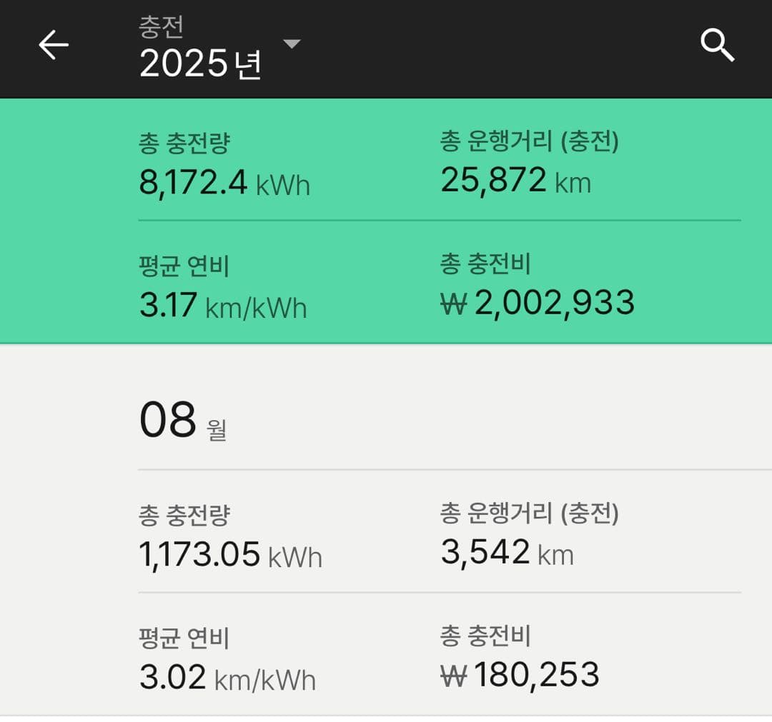아이오닉5N 8월 연비 결산 이미지 1/1