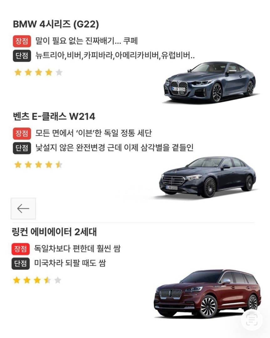 업데이트된 엔카의 차종 한줄 평 이미지 7/10