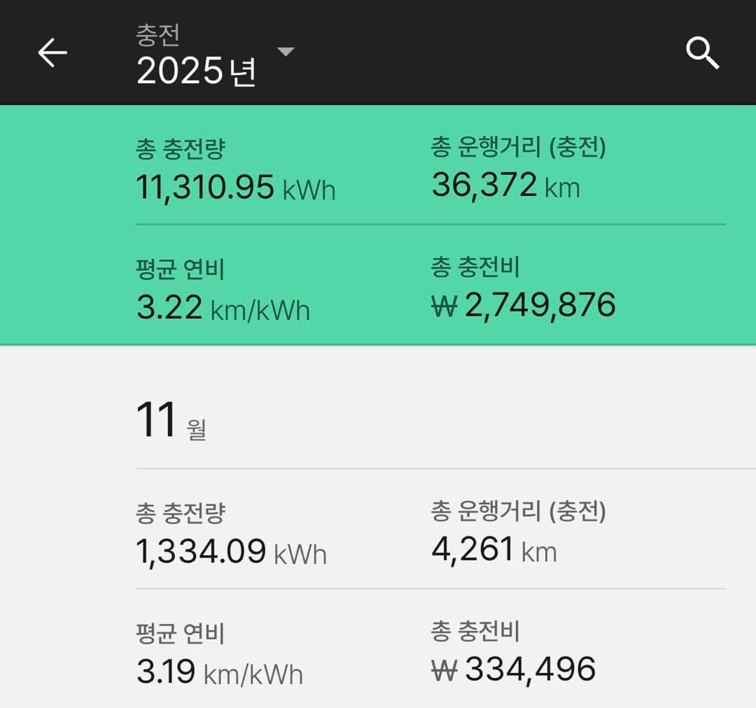 아이오닉5N 11월 연비 결산 이미지 1/1
