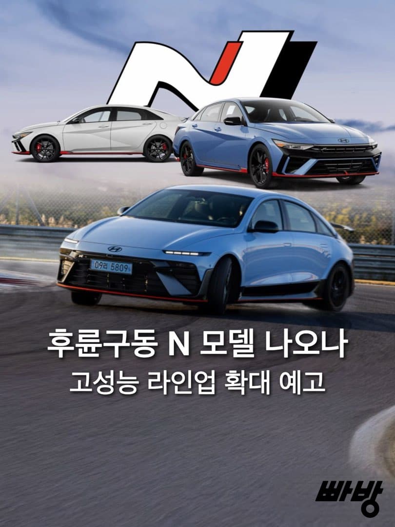 현대차, 후륜구동 고성능 라인업 확대 예고 ...N 라인업 5종서 7종 이상으로 확대… 이미지 1/3