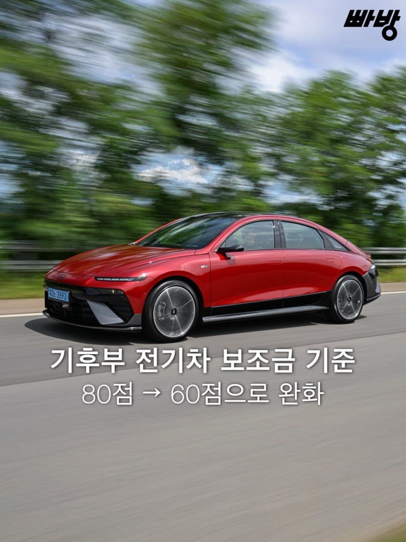 기후부, 전기차 보조금 참여 기준 80점→60점으로 완화… 이미지 1/6
