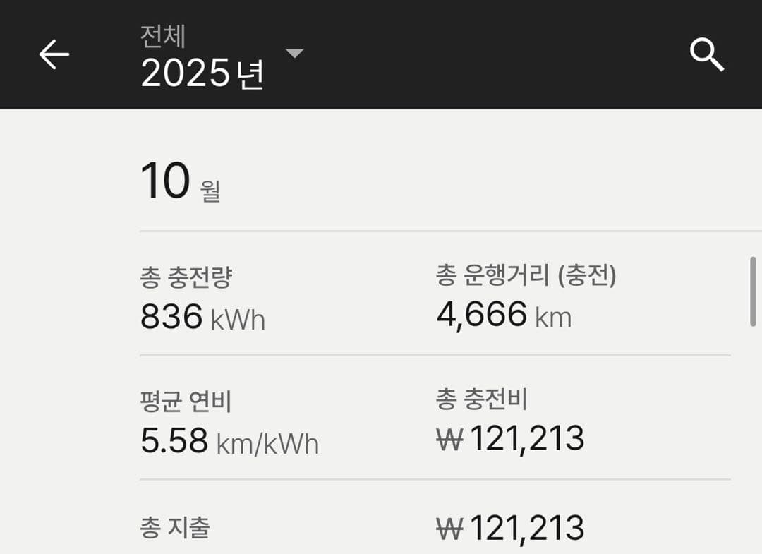 모델3 롱레 10월 전비 이미지 1/1