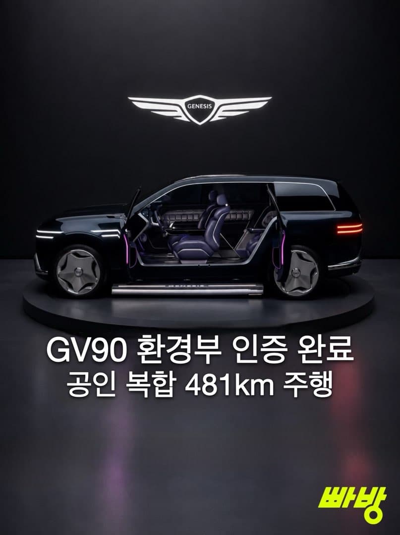 “8월 공개 예정” 제네시스, GV90 환경부 인증 완료… 이미지 1/8