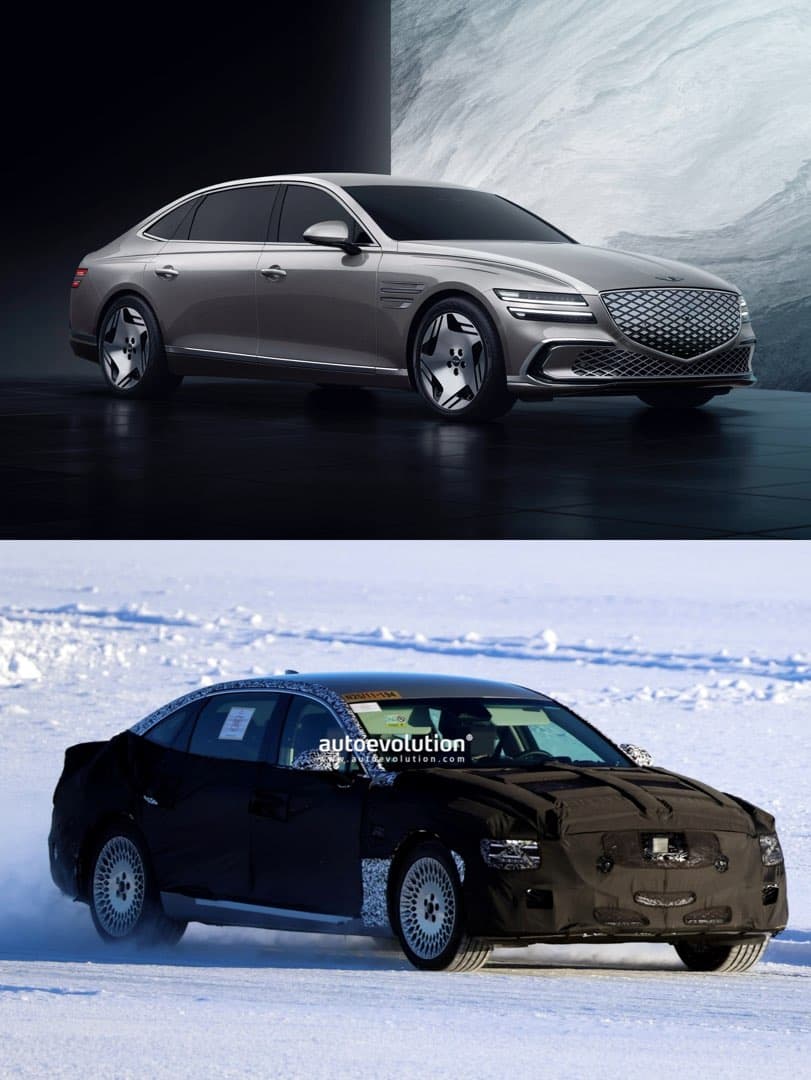 “롱휠베이스•2.5T 탑재“ 제네시스 G80 하이브리드 스파이샷 이미지 5/9