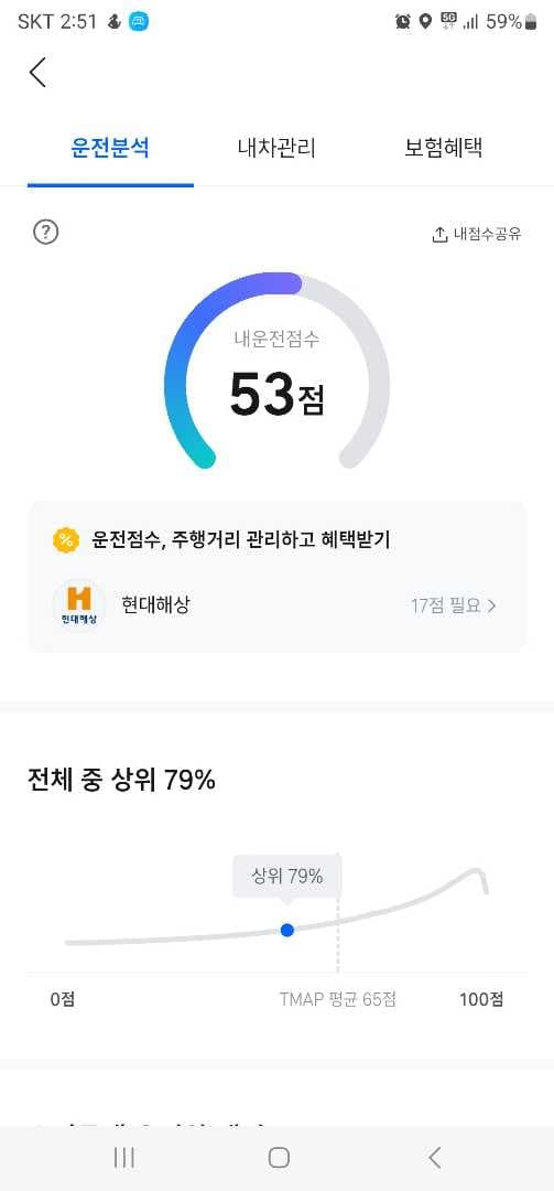 T맵하고 인포카하고 운전점수 차이가... 이미지 1/2